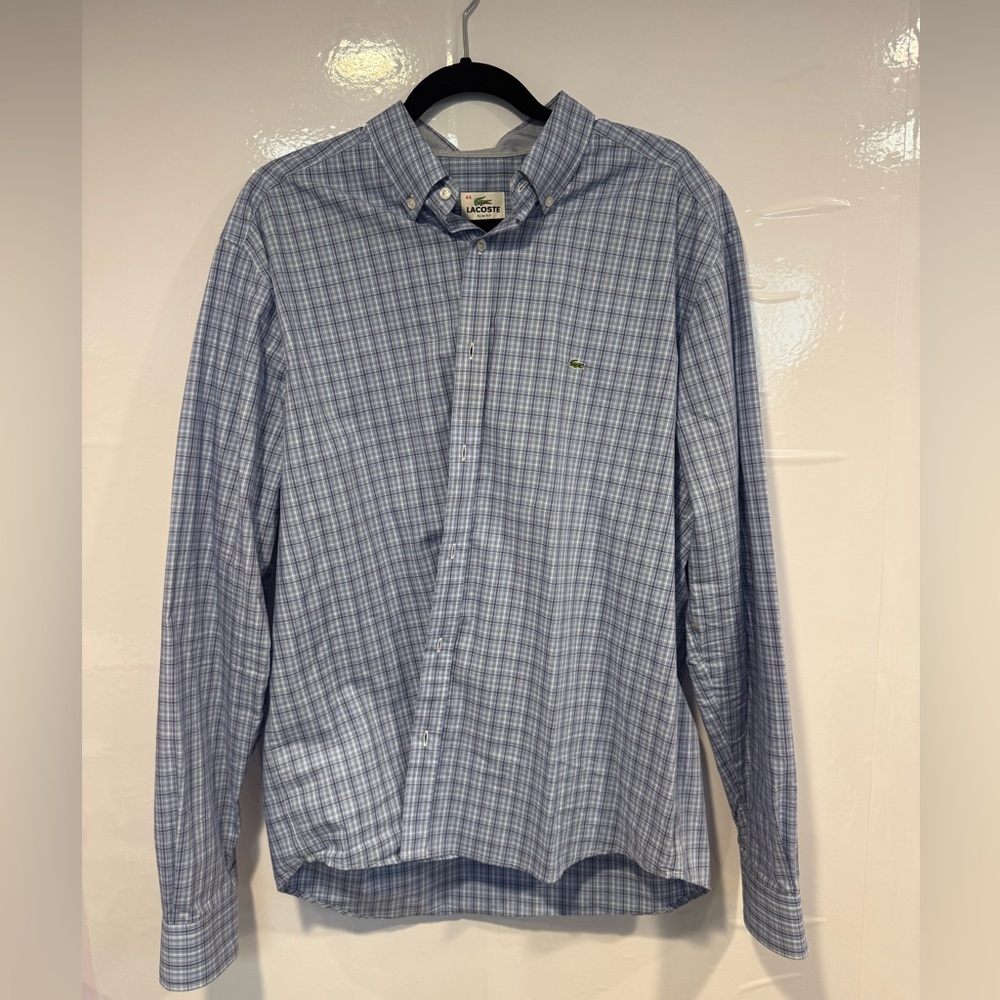 Lacoste button down‎ plaid shirt